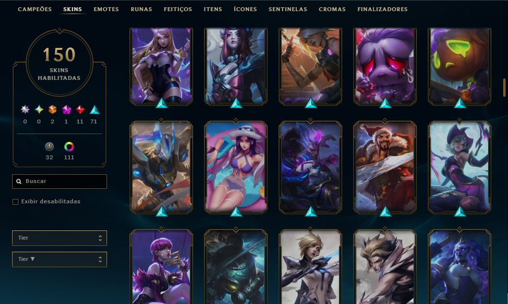 CONTA ESMERALDA 2018 - EX DIAMOND - DADOS DE CRIAÇÃO - 154 SKINS - 111 CROMAS