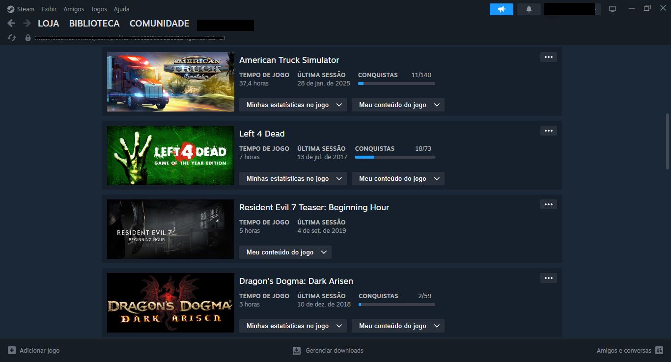 Conta Steam com 13 jogos, lista a baixo (Ativo e regular)