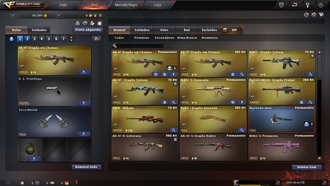 Conta Crossfire AL Major 2 Vips+DX+MNS MUITOS BOAS
