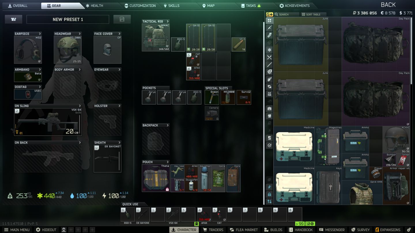 Conta Tarkov + Tarkov Arena, PvP zone: level 42, PvP season: level 31