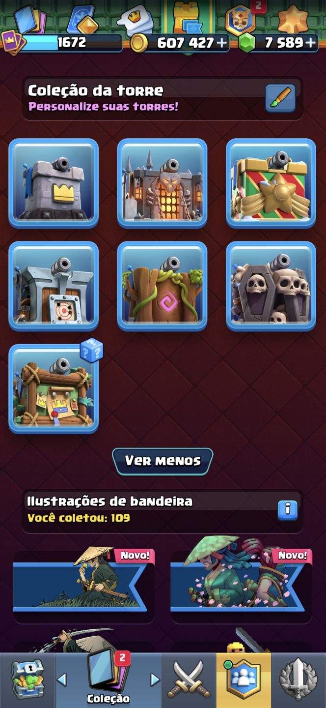Conta CRL Nível 16 Máx | 7.500 Gemas | Todas as Cartas | Conta Raríssima