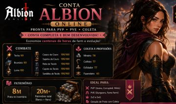 Conta albion Minerador T8 e Pesca T8