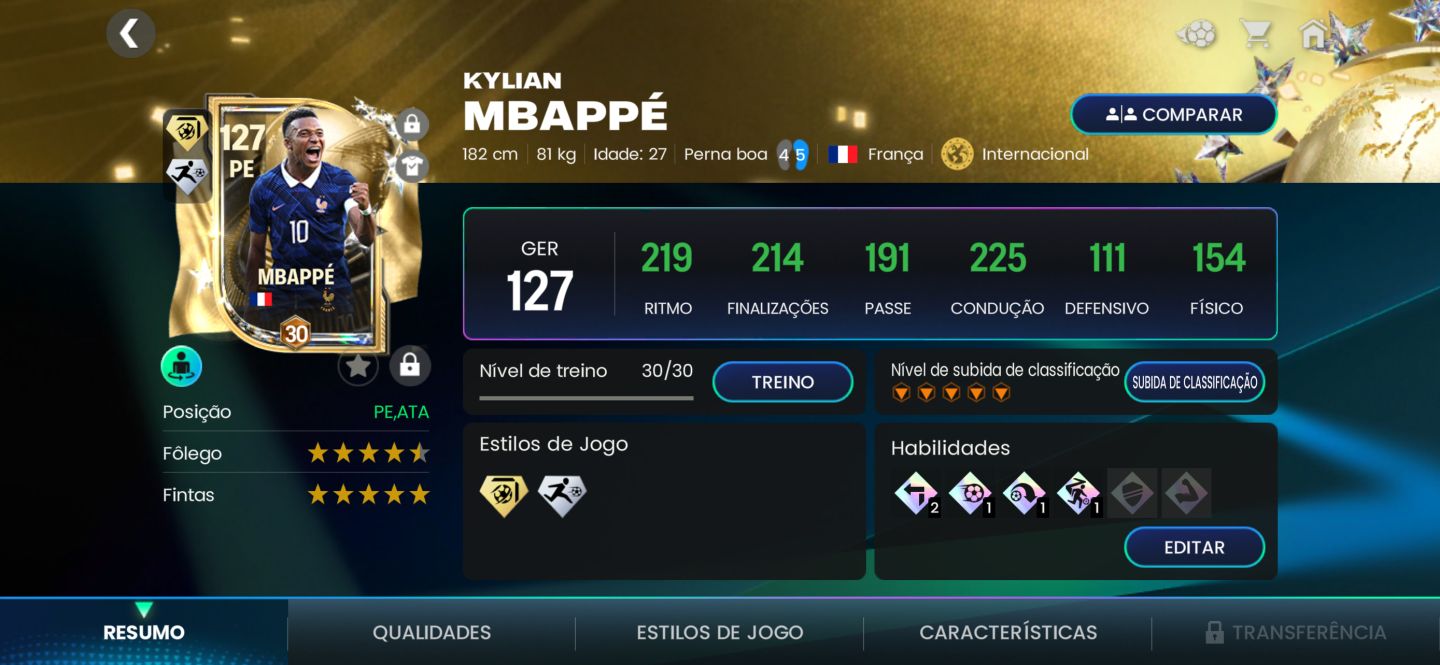 Conta fc Mobile Mbappé meta