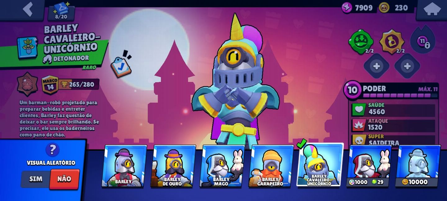 Conta brawl com varios lendarios e varias skins