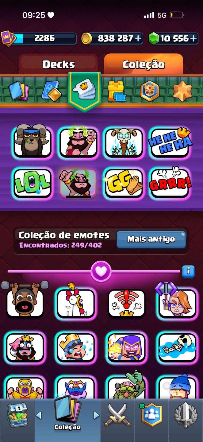 CONTA CLASH ROYALE TODAS AS CARTAS LVL 16 E EMOTES ULTRA RAROS!!!