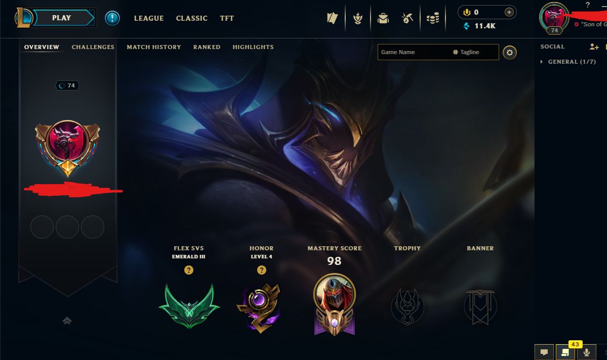 Conta LoL main zed 378k maestria + dizimador e cromas
