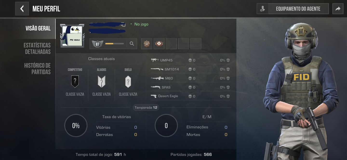 CONTA STANDOFF 2 COM 10.913 GOLDS | ENTREGA VIA FACEBOOK