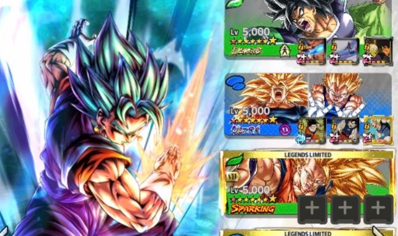 Conta dragon ball legends com vários legends e ultra + squadra de brinde