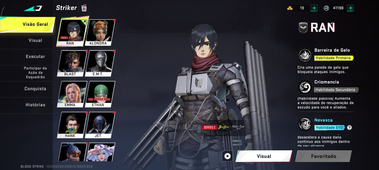Conta Blood Strike com várias skin de arma e personagem gastei mais de 400 reis