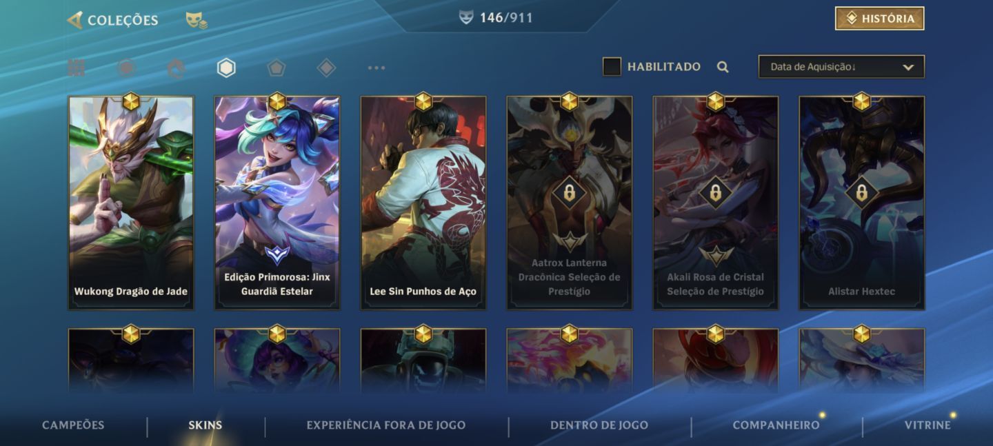 Conta wild rift skin extremamente rara
