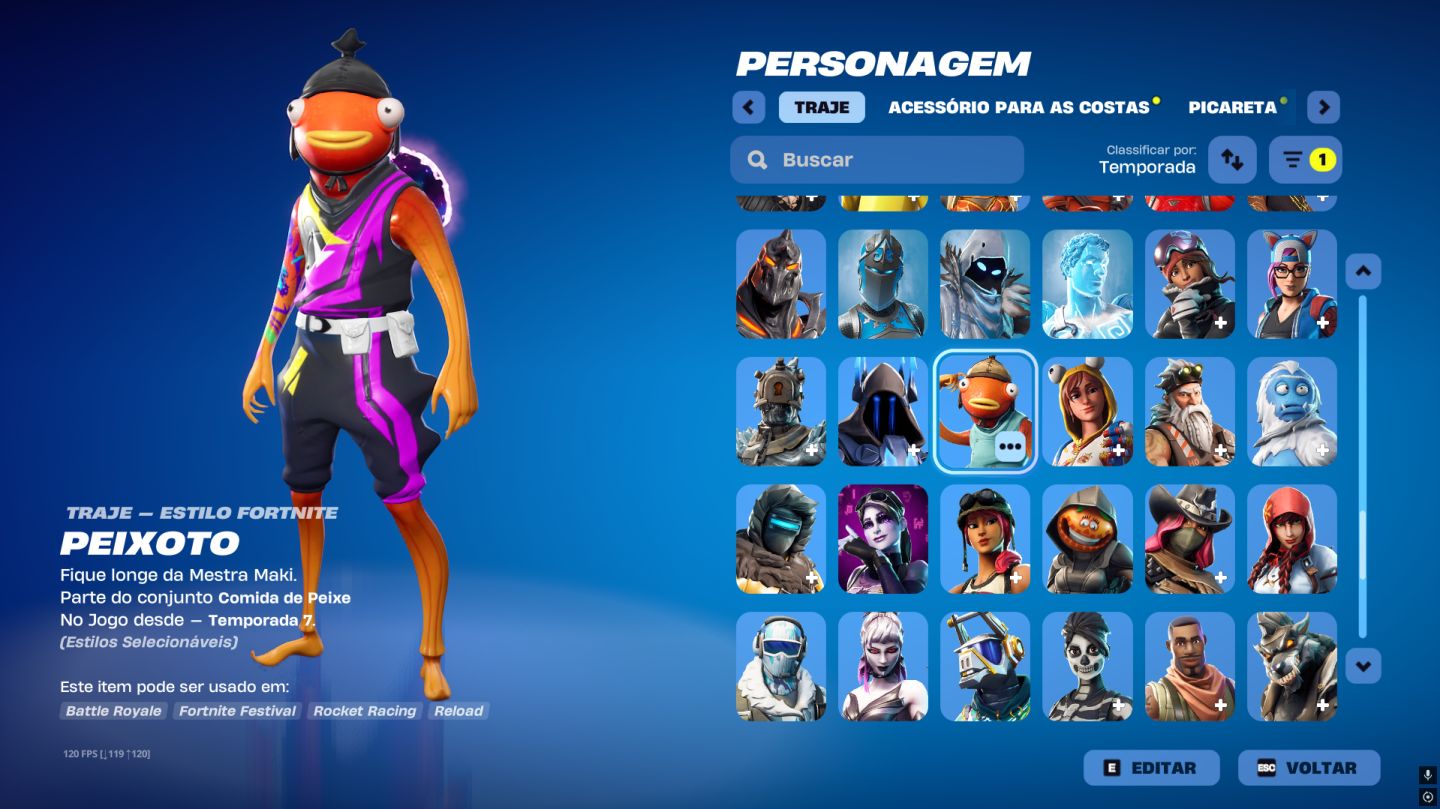Conta Fortnite MUITO RARA +165 SKINS, com OMÊGA completo, Lara Croft, Neymar Jr.