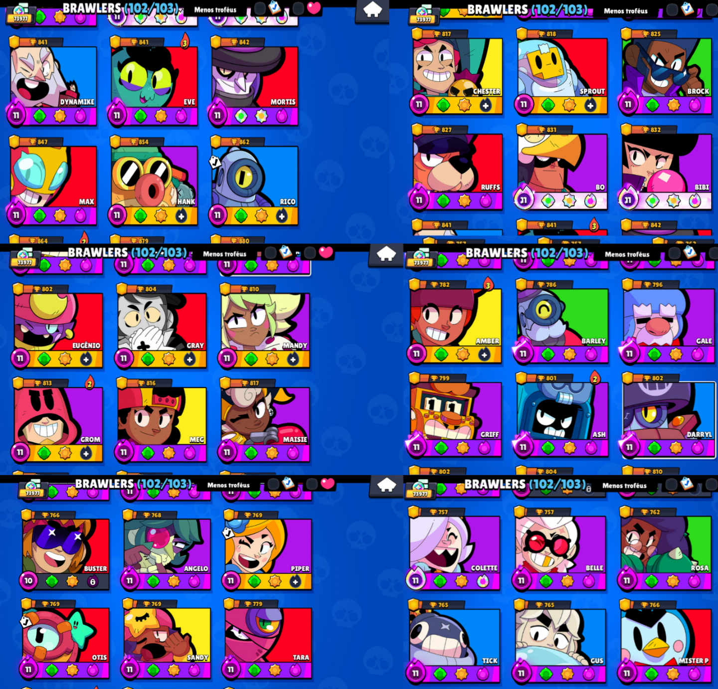 Conta de Brawl stars de 2019 com 74k [FULL ACESSO]