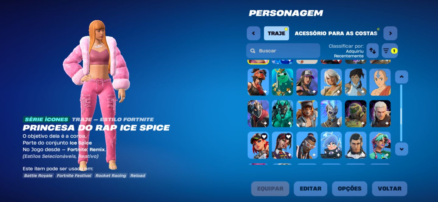 Conta fortnite skins og ice spice e muito mais
