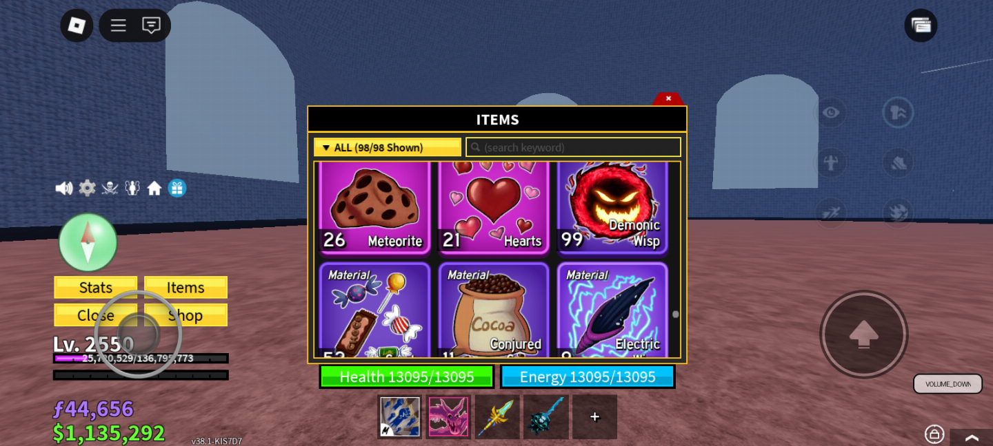 Conta upada em Blox fruits , boa para iniciar no game