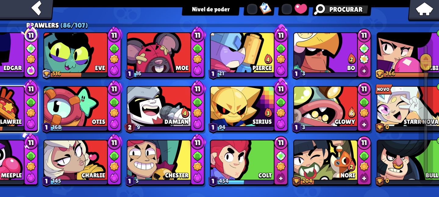 CONTA BRAWL STARS | 24K+ TROFÉUS | 86 BRAWLERS | 12 LENDÁRIOS