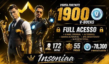 CONTA DE FORTNITE FA (FULL ACESSO) 1.900 VBUCKS