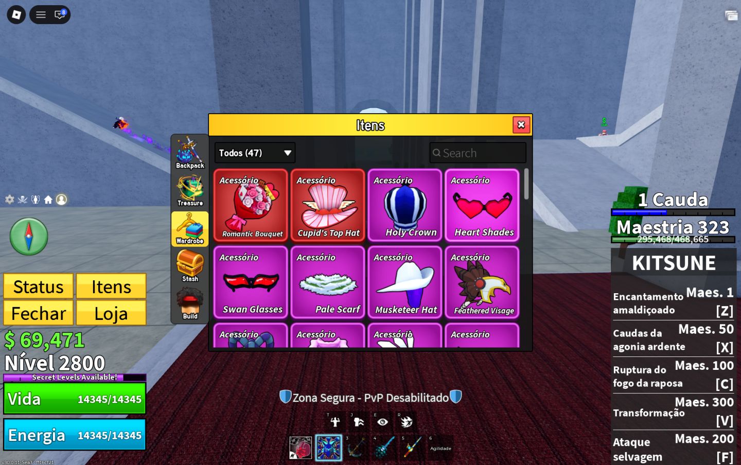 Conta blox fruit com Kitsume e sanguine art !!!
