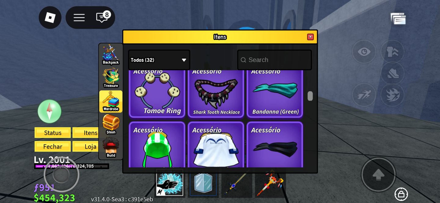 Conta do Roblox, Muitas skins, Muito boa no Blox fruits..
