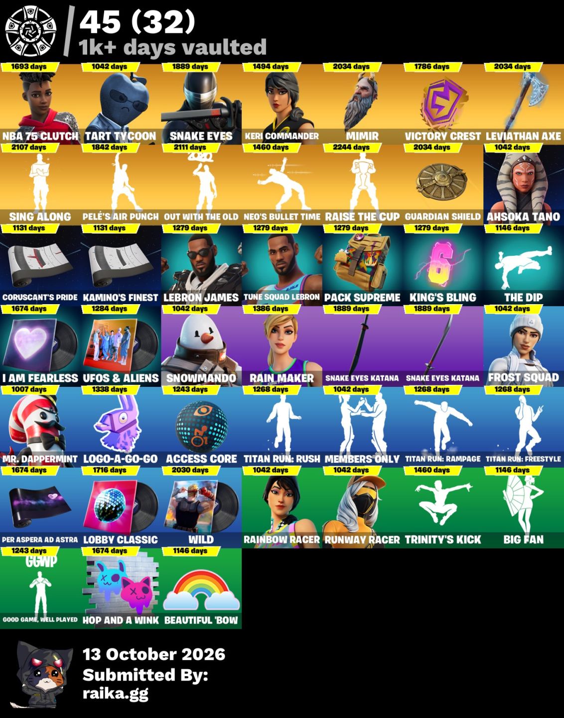 Conta de Fortnite/Epic games com Renegade e kratos, epic com 312 jogos