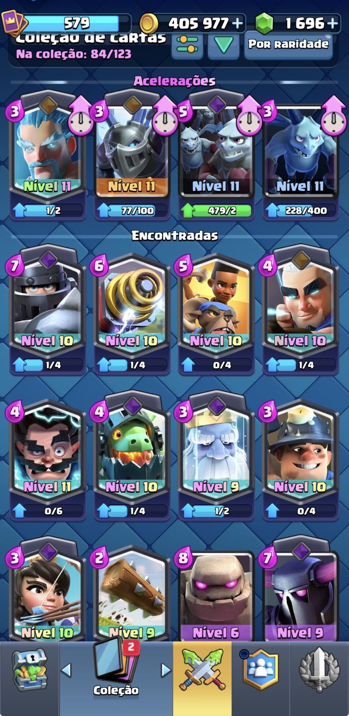 CONTA CLASH ROYALE ARENA 12 + 400k moedas + 1700 gems