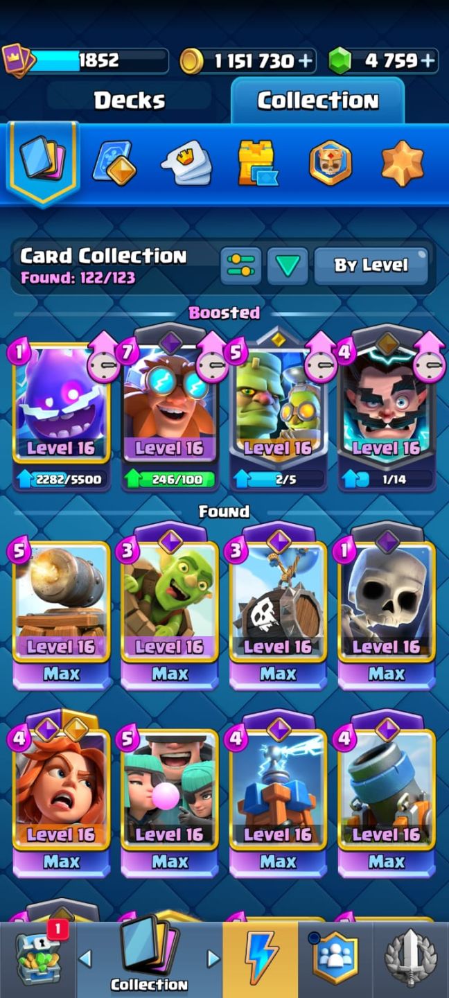 Conta Clash Royale, 14k troféus + evoluções e heróis e cartas nível max 16