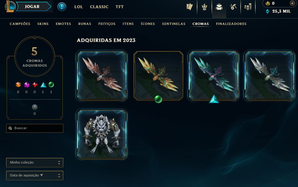 [Entrega Automática] Conta Lol Platina, 25K Ea, 44 Skins, Upada na Mão, Lvl 37