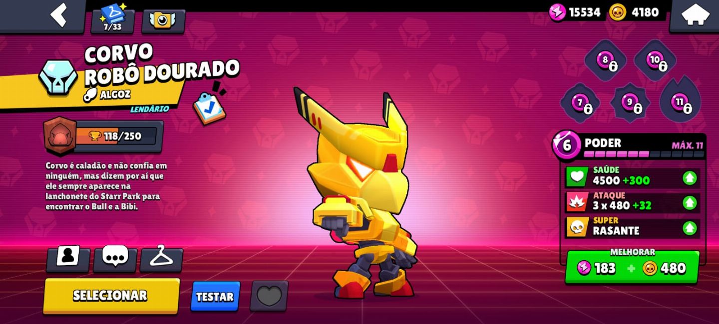CONTA DE BRAWL STARS PRA SAIR DO 0 - BUFFIES DA MAG E DO SURGE COM SKINS ROBO