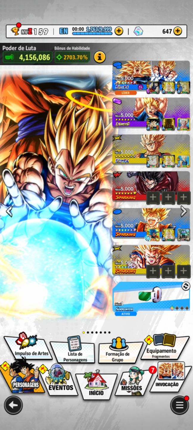 Conta com Novo UL GOku e Vegeta com 14estrelas,LR Vegeto e Ultra Majin Vegeta!!!