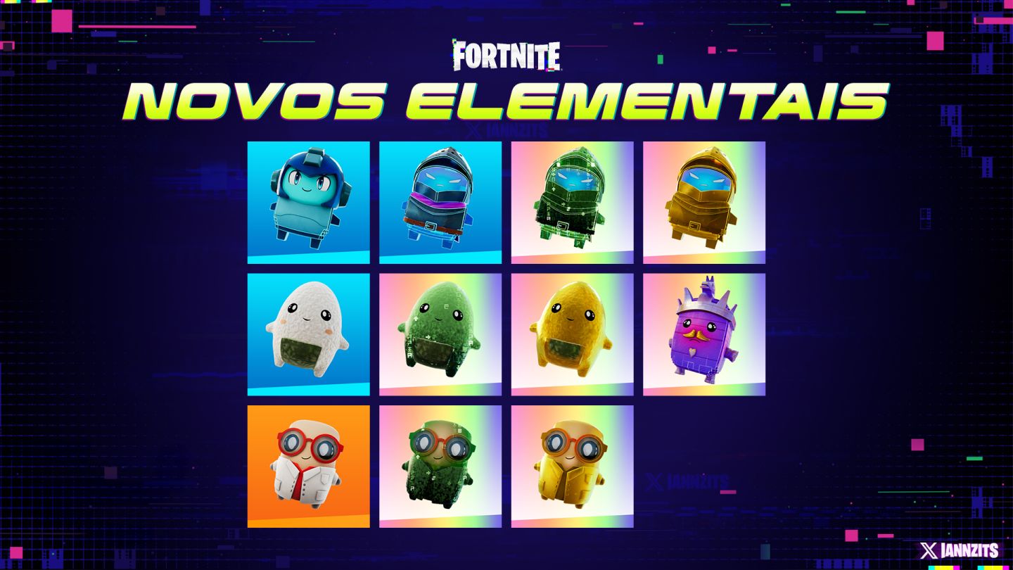 TODOS ELEMENTAIS DO FORTNITE - NOVOS ELEMENTAIS! - [SALGUEIRO - MEL ] [PROMOÇÃO]