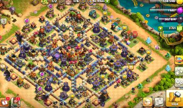 CLASH OF CLANS CV16 HERÓIS FORTES + BASE BEM DESENVOLVIDA
