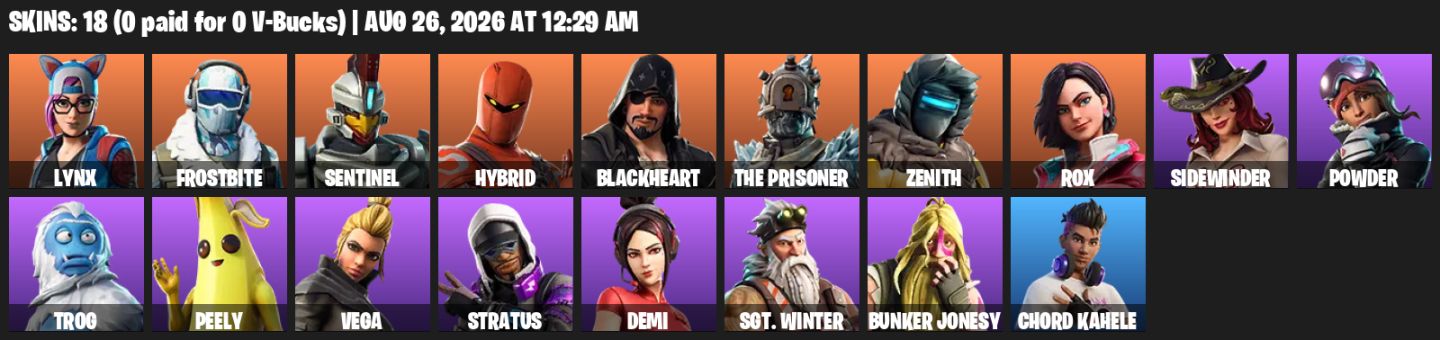 FORTNITE OG | Lynx + Peely + Frostbite + Arcana | Full Acesso (E-mail Alterável)