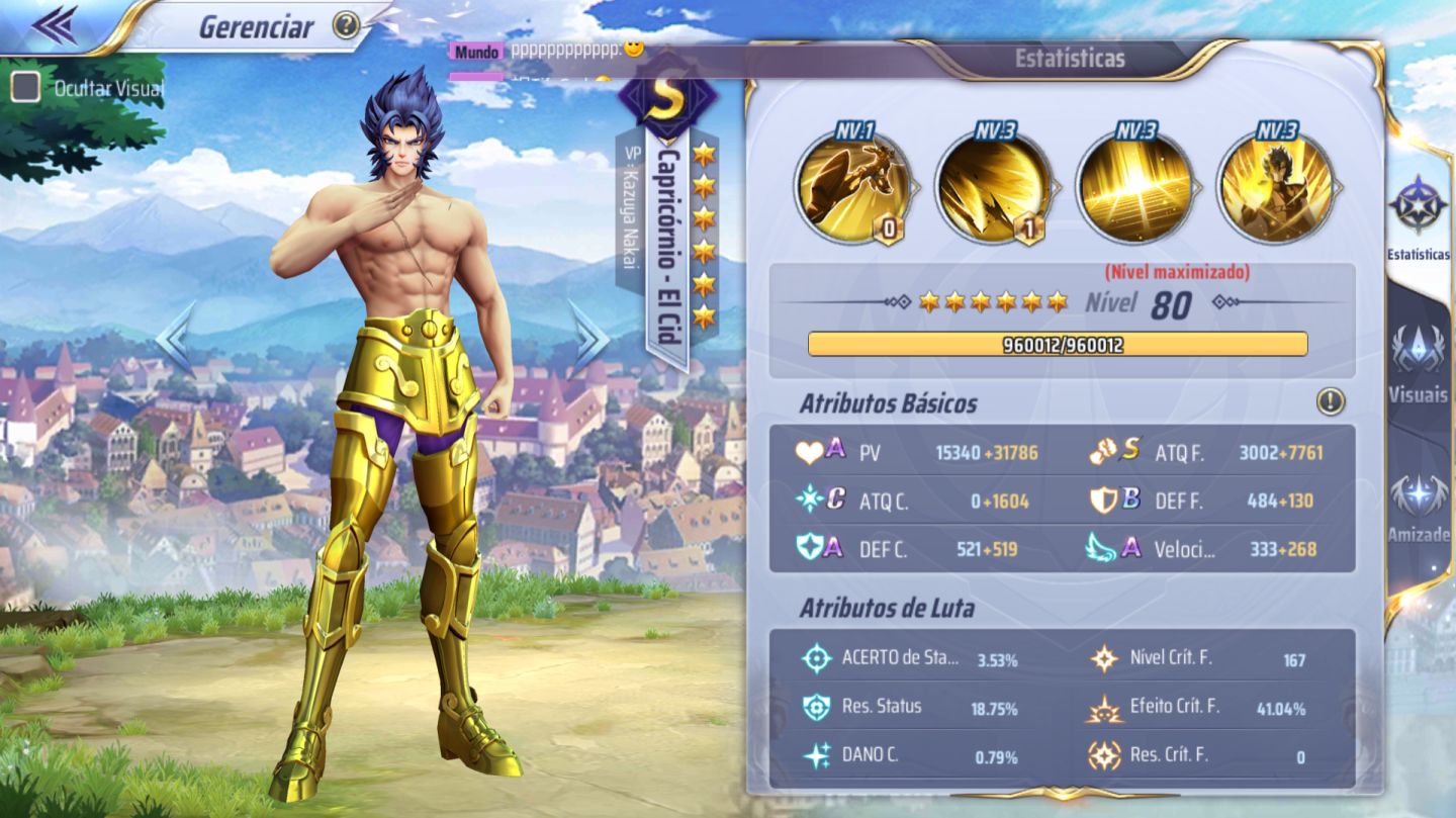 Conta Saint Seiya Awakening A-150