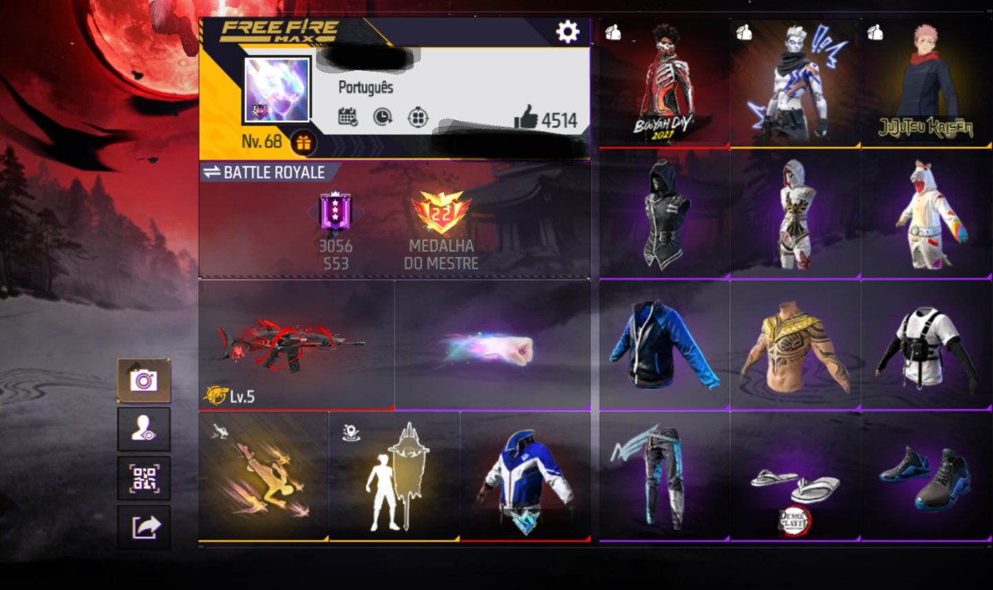 Conta Free Fire Com Várias Animações De Entrada