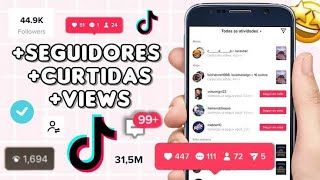 Seguidores, curtidas e visualização TIk TOK