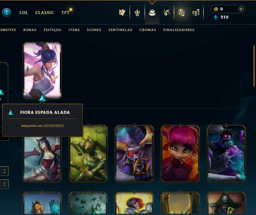 SKIN FIORA ESPADA ALADA + [ UNRANKED CONSERVADA ] + [ TROCA NICK ]