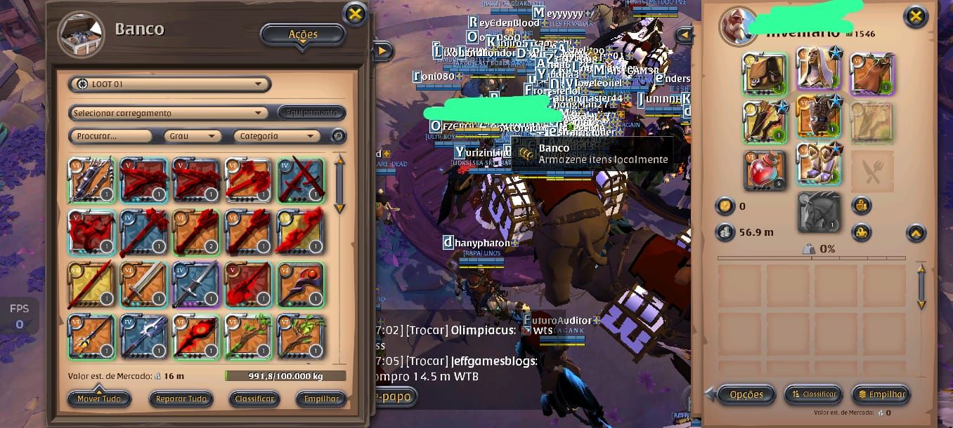 CONTA EARLY GAME - FULL SPEC NAS CLASSES DE BAU DOURADO + CERCA DE 120M PRATA