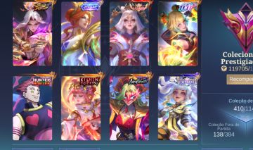 CONTA MOBILE LEGENDS | 410 SKINS | COLECIONADOR PRESTIGIADO III | RARAS + COLLAB
