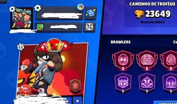 Conta Brawl Stars, 2 passes plus várias skins lendárias