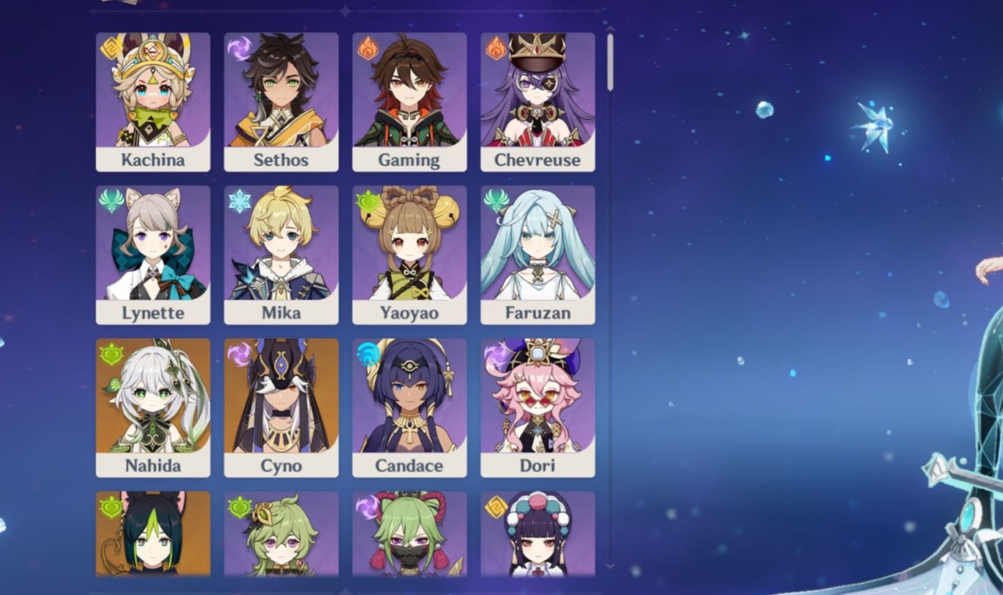 Conta de genshin Cyno e outros t5