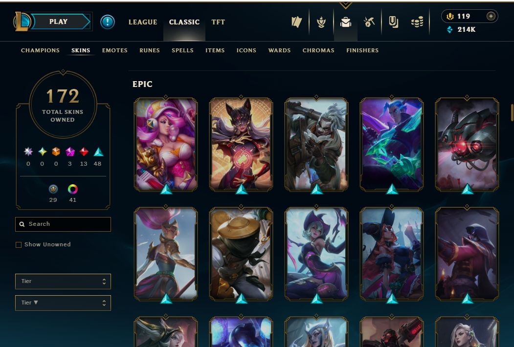 Conta lol 172 Skins, Gold 1, conta antiga 2012, icones raros que nao voltam.