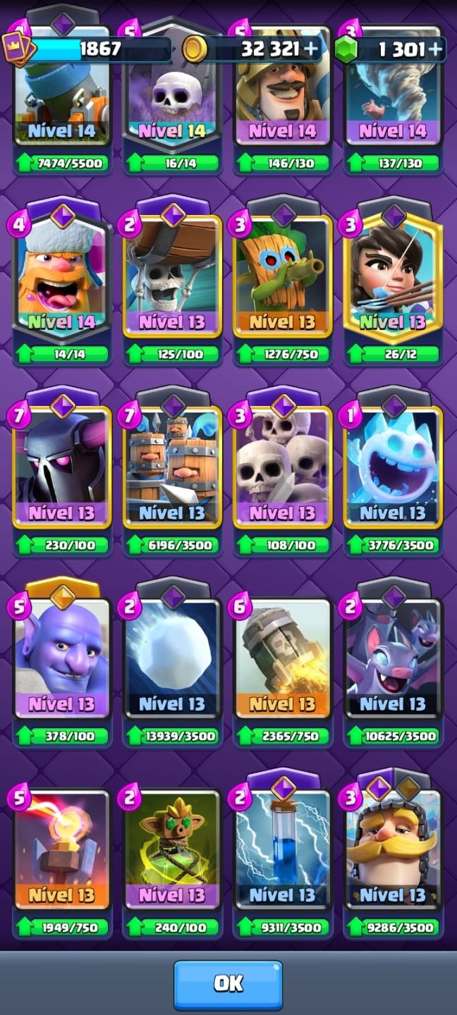 Conta Clash Royale ( MAIOR CAMPEAO )27 Cartas lvl Maximo/26 Evoluções /10 HEROIS