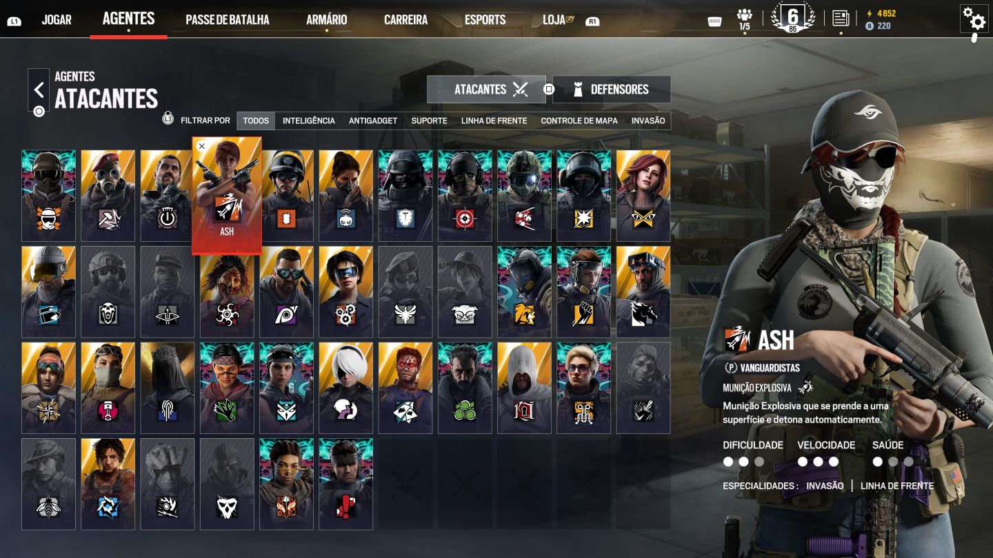 R6 LVL 150 GELEIRA F2 TWITCH + 40 ELITES + MIRA ROXA + ONAMI + 40 ELITES!!