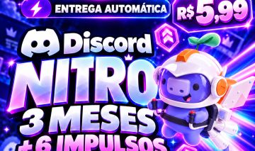 Discord Nitro Gaming 3 Meses + 6 Impulsos | Link + Ativação