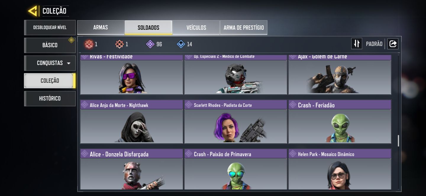 Conta call of duty mobile com personagem e armas mítica