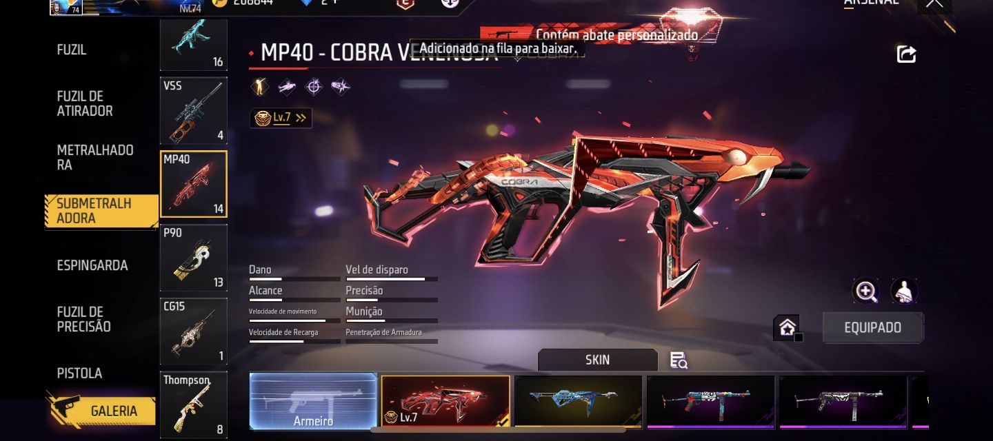 Conta free fire rara