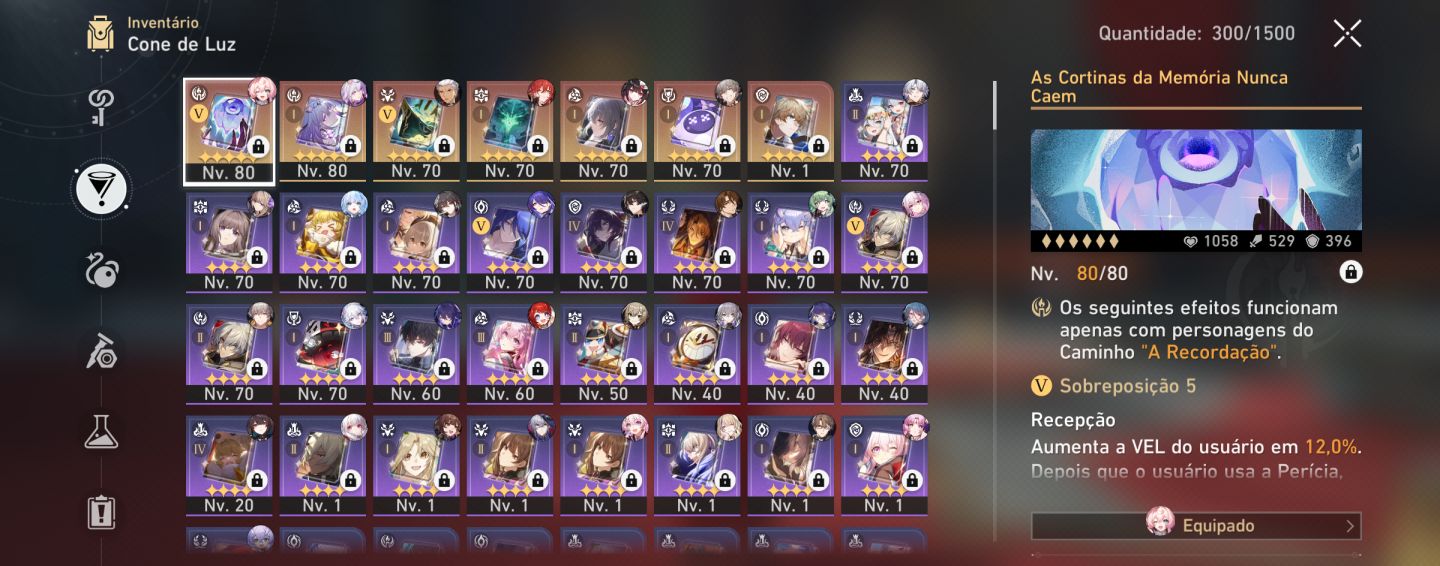 (AMÉRICA) Castorice E0S1, Evernight, Hyacine, Tribbie, Yao Guang e + (DESCRIÇÃO)