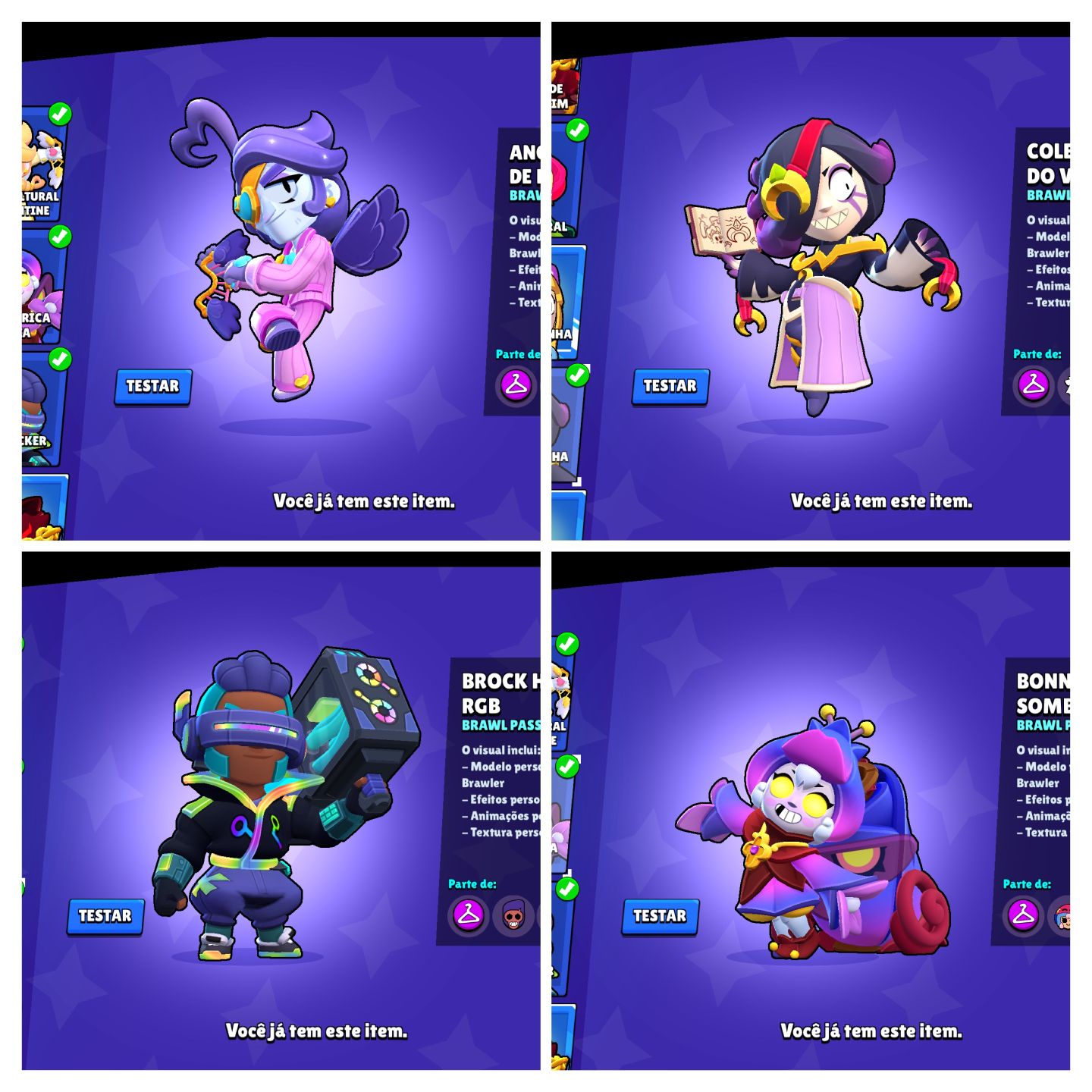 CONTA BRAW 46K |FAMA SATURNIANA 3 -107 BRAWLERS MAIS DE 270 SKINS E 10 PASS PLUS