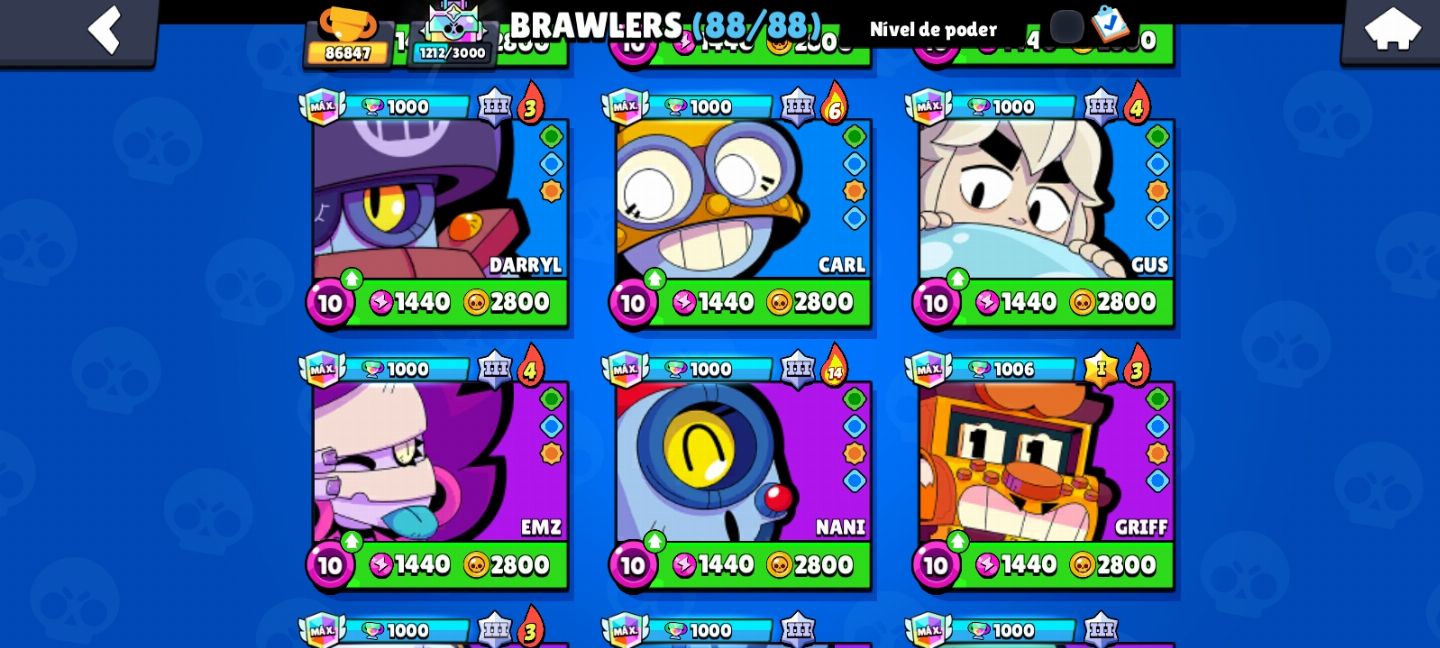 CONTA DE BRAWL STARS COMPLETAMENTE FULL. (DESDE 2018).
