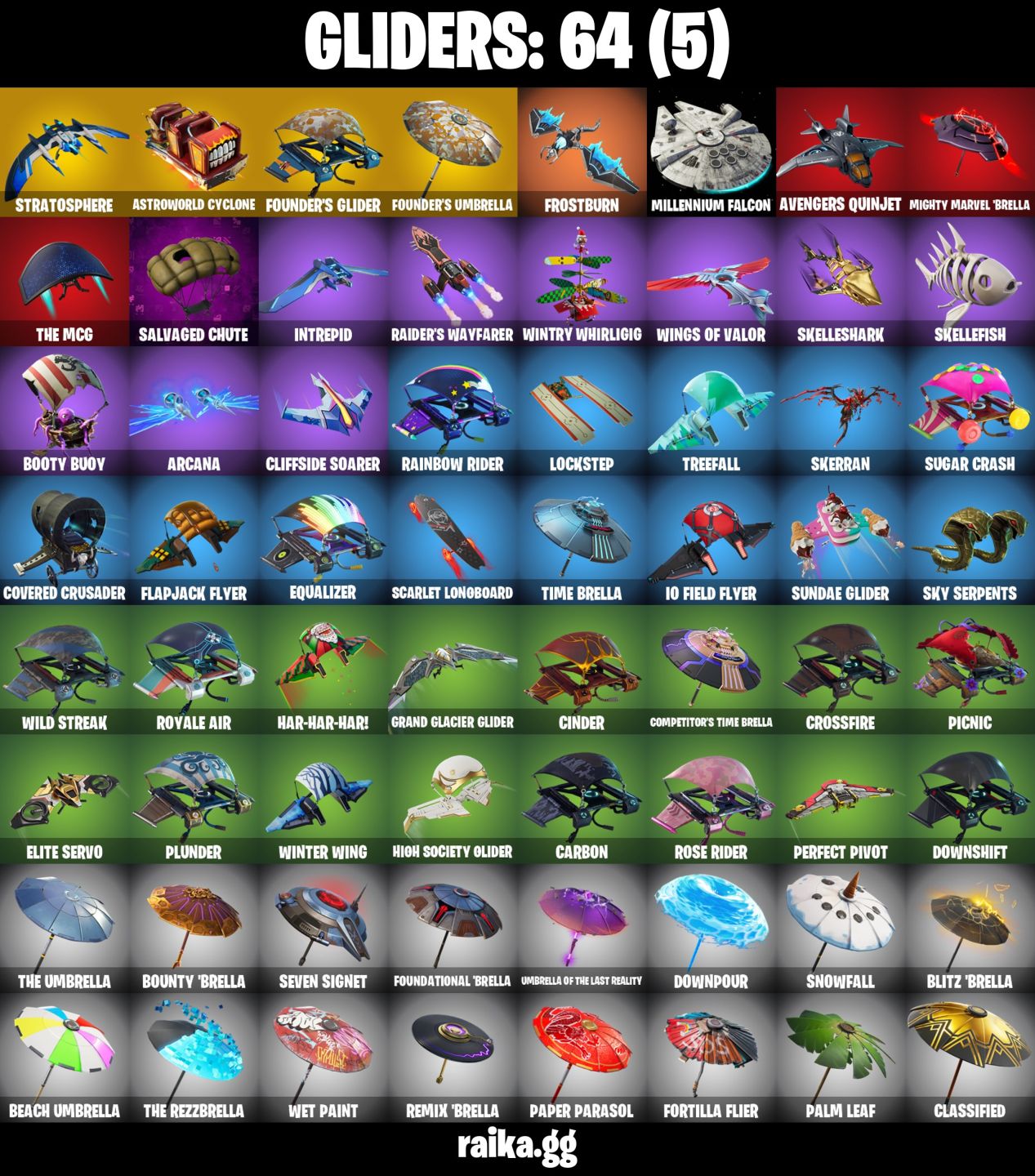 64 Skins - The Reaper, OG STW (Farm vbucks), Omega, Machado doce & Foice