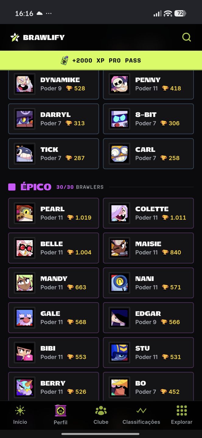 Conta de brawl com muitos brawlers upado e bastante skin